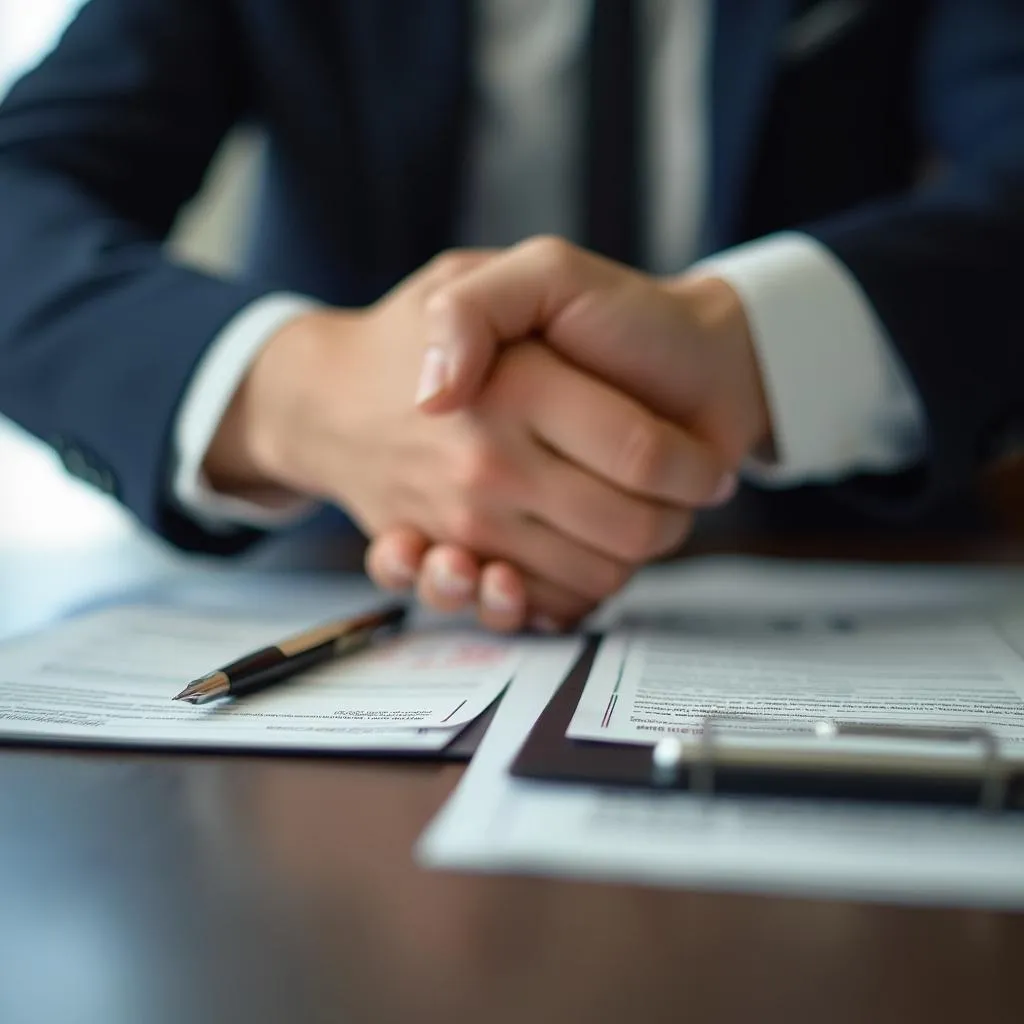 Apretón de manos cerrando un acuerdo financiero